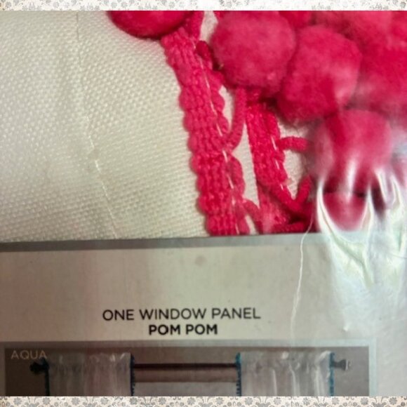 Lush Decor Pom Pom Window Curtain Panel Pink 2 Panels - Picture 5 of 8